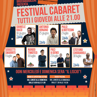 Cabaret Festival a Molo 8.44: giovedì primo appuntamento al parco commerciale vadese.