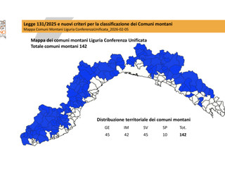 La mappa di Anci Liguria con la nuova classificazione La mappa di Anci Liguria con la nuova classificazione