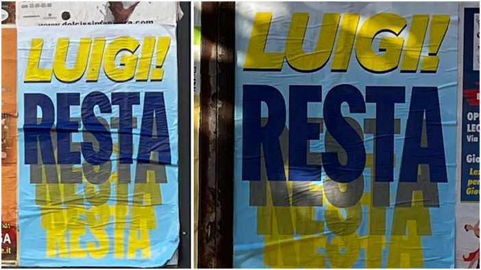 "Luigi resta!": a Pietra spuntano i manifesti pro De Vincenzi per le elezioni 2024 (FOTO)