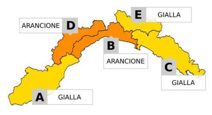 Maltempo, Arpal modifica e prolunga l'allerta meteo per temporali Maltempo, Arpal modifica e prolunga l'allerta meteo per temporali