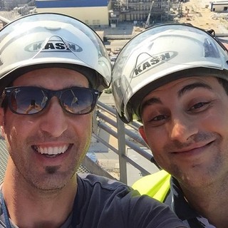 Matteo De Benedetti sulla destra insieme ad un collega