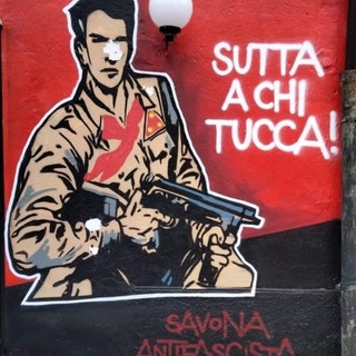 Savona: nel complesso del San Giacomo &quot;murale che inneggia a violenza e guerra&quot;, Scaramuzza contro il dipinto su una parete del Circolo Artisi