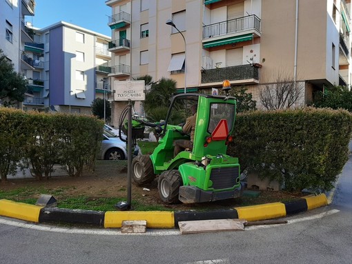 Albissola, riprende a pieno ritmo la manutenzione ordinaria del verde urbano