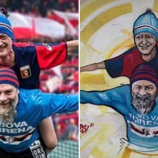Alassio: un murales per ricordare Giampaolo Aicardi e Giancarlo Rebagliati, grandi amici e tifosi "avversari"