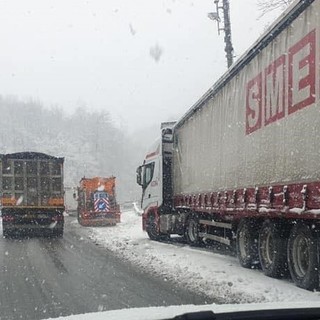 Neve sulla A6 (immagine di repertorio)