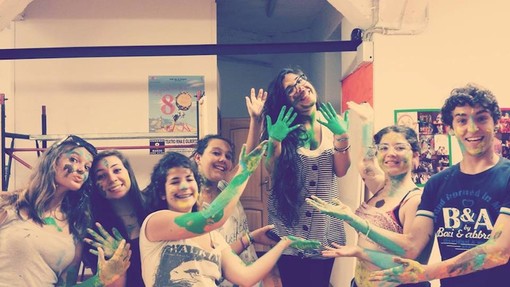 Alcuni allievi de La Corte dei Sogni, la scuola d'arte dei Nati da un Sogno