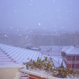 Savona: neve nella citt&amp;agrave; della Torretta (foto di un l