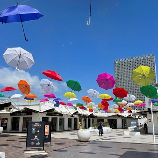 Il Molo 8.44 dei colori, diversi ombrelli colorati riempiono l'area esterna della struttura (FOTO)