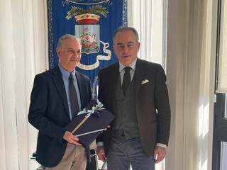 Il presidente della Provincia, Pierangelo Olivieri, e il comandante Giuseppe Di Maria