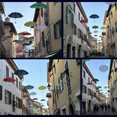 Carcare, gli ombrelli colorati decorano il centro storico. Il sindaco Mirri: "Porteranno un soffio di buonumore"