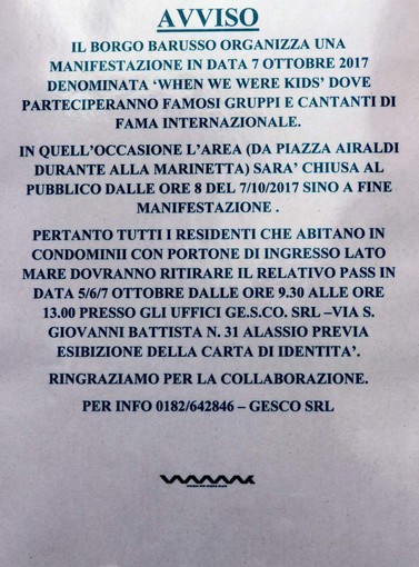 Un pass per entrare in casa propria ad Alassio