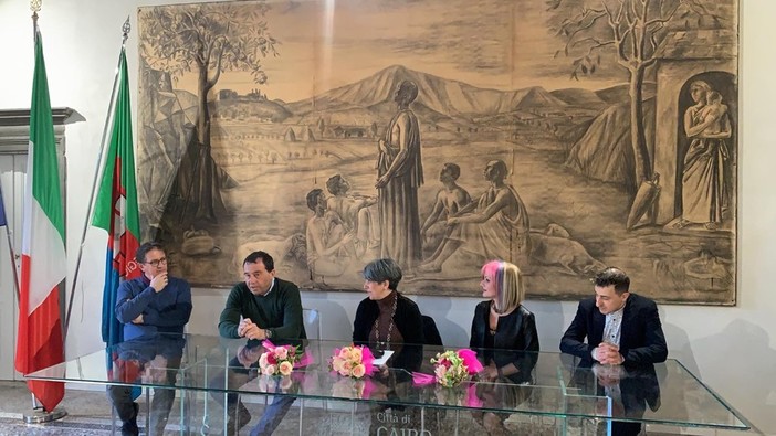 Nella foto, la conferenza di presentazione del premio letterario