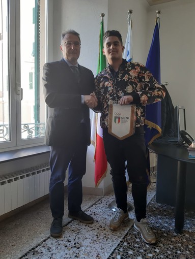 Il delegato del Coni Roberto Pizzorno incontra Eddie Gallinari