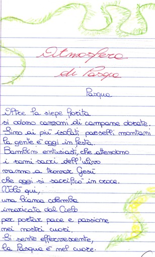 Gli Auguri Pasquali dal pensiero e dalla mano di una bimba