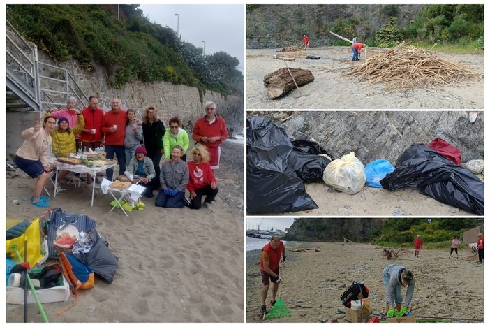 Savona, i volontari del gruppo “Salviamo la Madonnetta” in azione per la pulizia della spiaggia