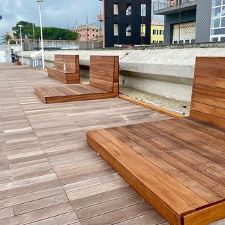 Savona, in fase di ultimazione la passeggiata sul lungomare di Ponente in vista dell'inaugurazione