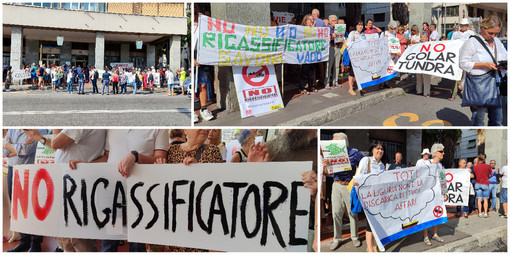 No al rigassificatore, il presidio a Savona e la protesta contro Toti: "Buffone" (FOTO e VIDEO)