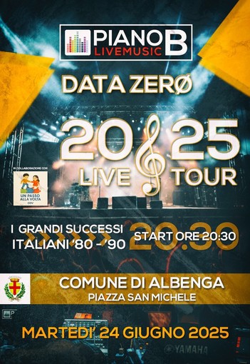 Martedì 24 giugno parte da Albenga il Ventiventicinque Live Tour della band Piano B Martedì 24 giugno parte da Albenga il Ventiventicinque Live Tour della band Piano B