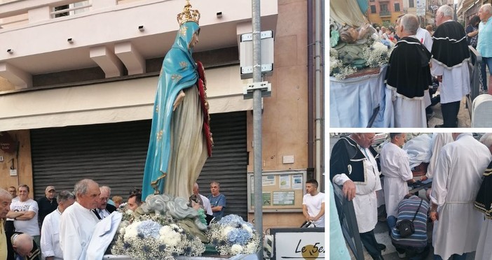 Albenga, scoppia la ruota del carrello: la processione della Madonna del Rosario prosegue senza statua