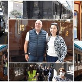 Tanti liguri sul 'Centoporte' il treno che ha festeggiato oggi i 150 anni della linea Voltri-Ventimiglia (Foto e Video)