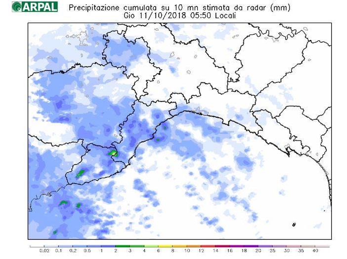 Maltempo: piogge over 100 nel Ponente, per ora nessuna criticità
