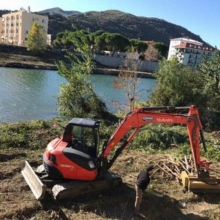 Albenga: pulizia sulle sponde del fiume Centa