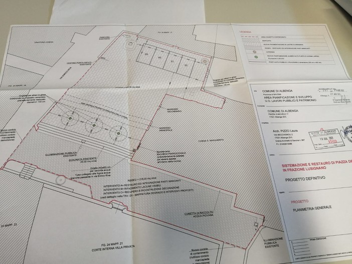 Albenga, restyling della piazza della chiesa a Lusignano: la giunta Tomatis approva il progetto definitivo Albenga, restyling della piazza della chiesa a Lusignano: la giunta Tomatis approva il progetto definitivo