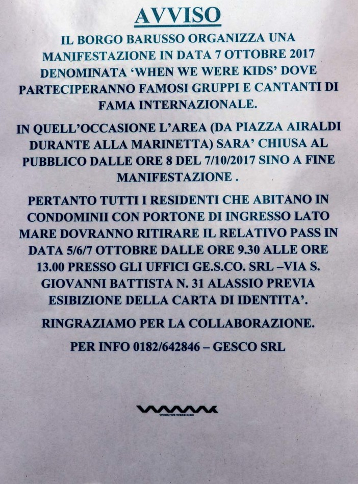 Un pass per entrare in casa propria ad Alassio