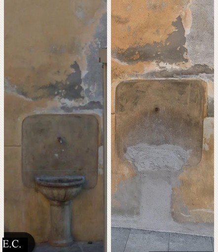 Albenga, Ciangherotti e Perrone: "In piazza Trincheri da poco ristrutturata è sparita la storica fontanella"