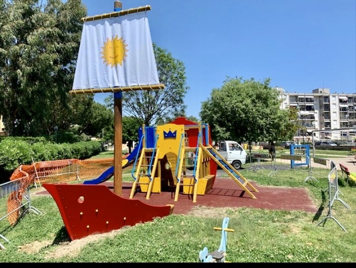 Albenga, un nuovo gioco per il parco "Peter Pan"