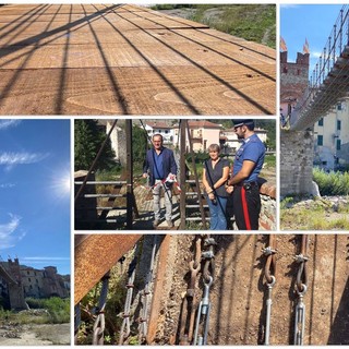 Millesimo, riaperto il ponte sospeso della Gaietta dopo i lavori di messa in sicurezza (FOTO)