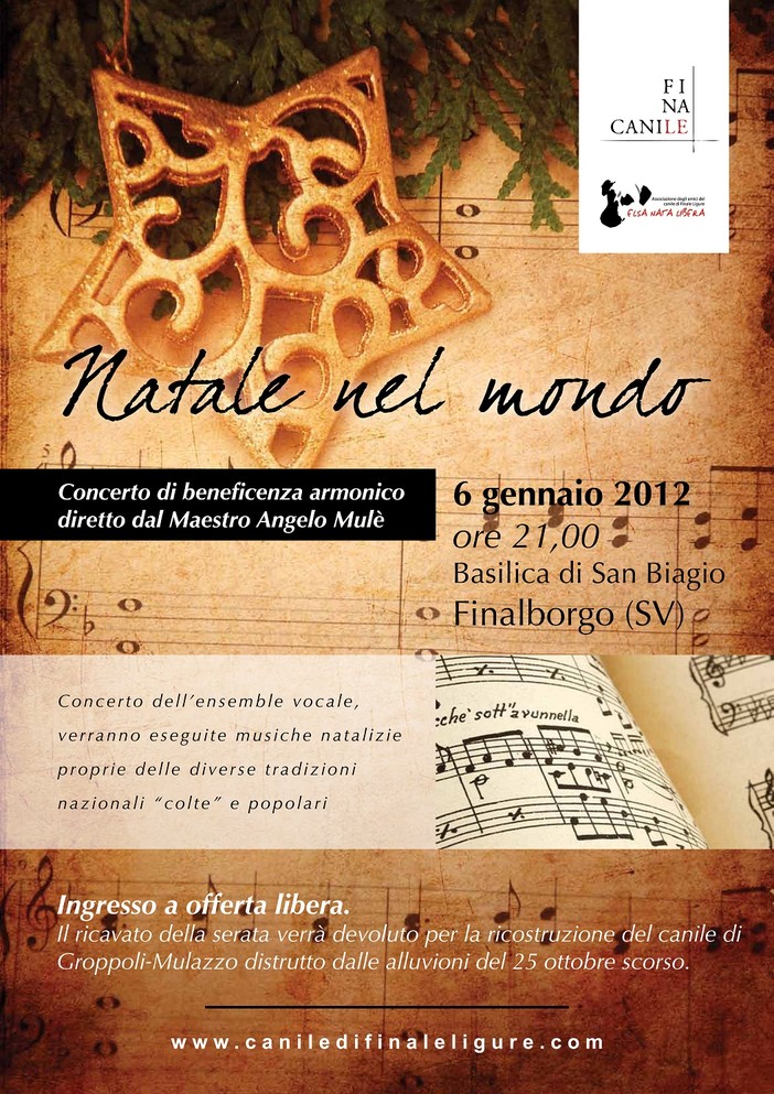 Finale, "Elsa Nata Libera" organizza un concerto a favore del canile alluvionato