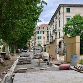 Albisola, interventi migliorativi al restyling di via della Rovere: sospesi i lavori