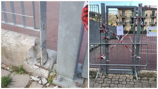 Finale, problemi alla recinzione, il "campetto rosso" di via Brunenghi chiuso per manutenzione