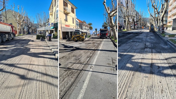 Albenga, iniziati gli interventi di ripristino asfalti su viale Italia Albenga, iniziati gli interventi di ripristino asfalti su viale Italia