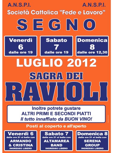 Segno, alla società Cattolica la "Sagra dei Ravioli"