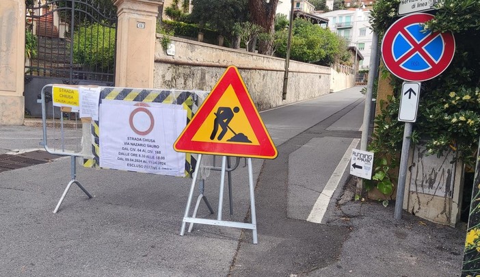 Restyling dell'asfalto, a Borgio Verezzi fino al 12 aprile via Nazario Sauro chiusa dalle 8.30 alle 18