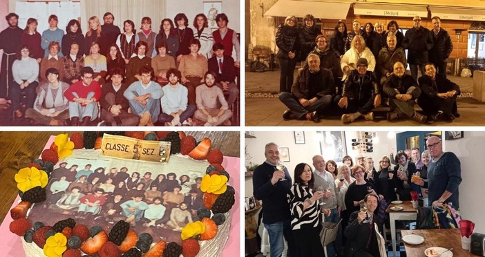 Gli ex studenti della quinta B del Liceo Issel di Finale si ritrovano 43 anni dopo la maturità Gli ex studenti della quinta B del Liceo Issel di Finale si ritrovano 43 anni dopo la maturità