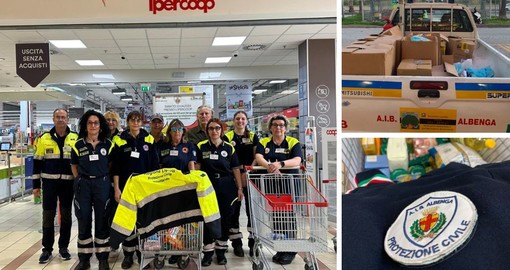Protezione Civile di Albenga, raccolta di oltre 1,2 tonnellate di prodotti alimentari da donare (FOTO)