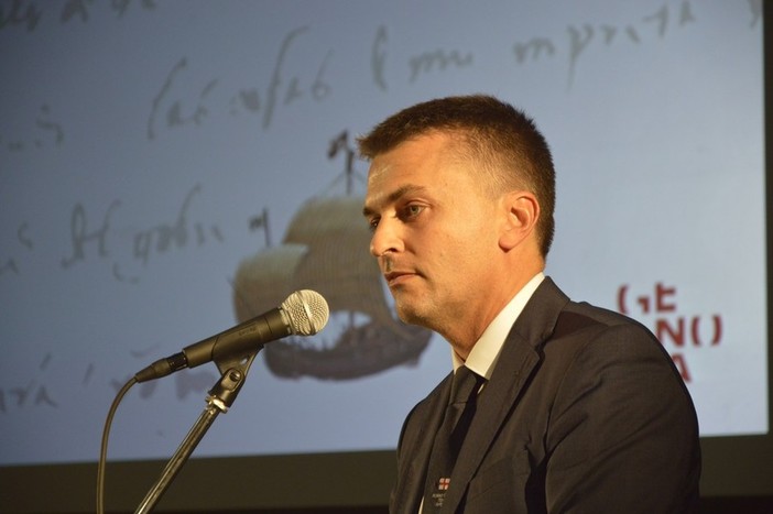 Elezioni 2019:  il viceministro alle Infrastrutture e segretario della Lega Liguria Edoardo Rixi in visita ad Albenga