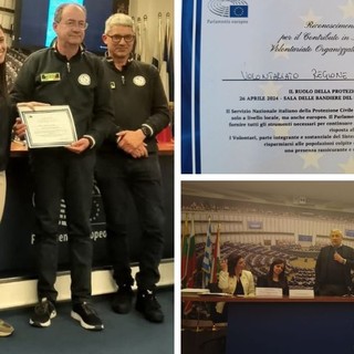Il Parlamento Europeo premia i volontari di Protezione Civile: Giovanni Naso a Roma riceve la pergamena