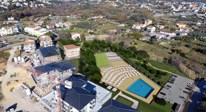 Nella foto: il rendering del futuro parco. In gallery: l'area dei lavori Nella foto: il rendering del futuro parco. In gallery: l'area dei lavori