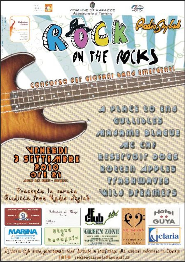 Varazze: domani appuntamento con Rock on the Rocks Varazze: domani appuntamento con Rock on the Rocks