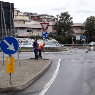 Alassio, terminati i lavori alla rotonda di via Gastaldi (FOTO)