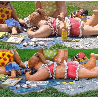 Savona, ancora vandalizzata "Curvy on the Beach", sparita di nuovo la bottiglia di chinotto