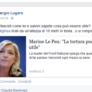 "#tombinidighisa in testa ai fascisti come Le Pen e Salvini": Lugaro infiamma il web