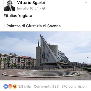 Vittorio Sgarbi "prende di mira" il Tribunale di Savona