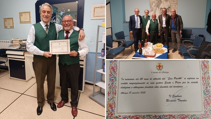 Albenga, i parrucchieri “San Pier 44” festeggiano 50 anni di attività, il sindaco Tomatis: “Grazie per il servizio che date alla città” Albenga, i parrucchieri “San Pier 44” festeggiano 50 anni di attività, il sindaco Tomatis: “Grazie per il servizio che date alla città”