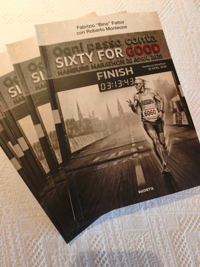 Albenga, debutta "Sixty for good": un libro tra corsa, vita e solidarietà