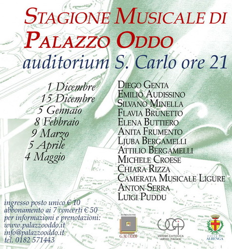 Stagione Musicale di Albenga: Mozart per il secondo appuntamento all'Auditorium San Carlo
